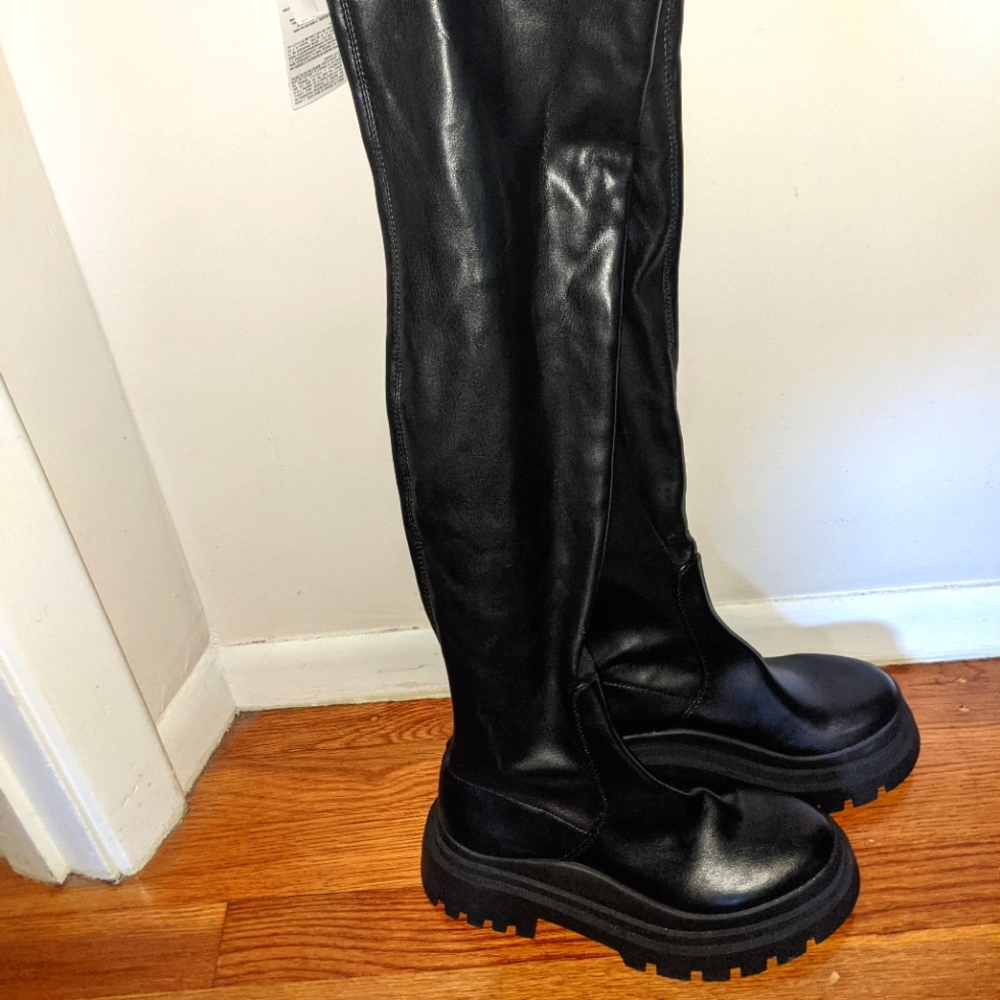 Zara over the knee platform boots